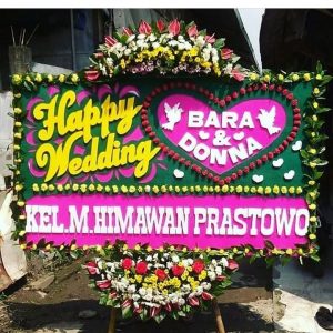 Papan Bunga Happy Wedding = 202