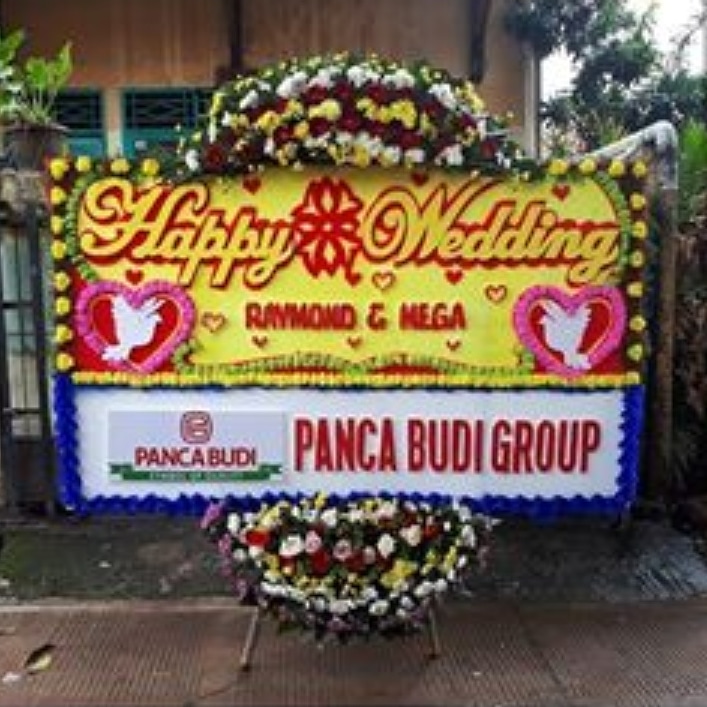 Papan Bunga Happy Wedding = 236